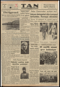 Tan Gazetesi 13 Mayıs 1936 kapağı