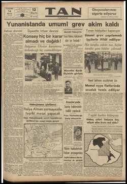 Tan Gazetesi 14 Mayıs 1936 kapağı