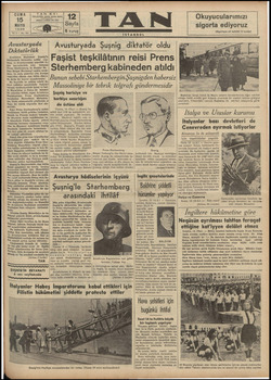 Tan Gazetesi 15 Mayıs 1936 kapağı