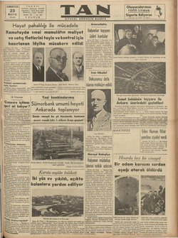 Tan Gazetesi 23 Mayıs 1936 kapağı