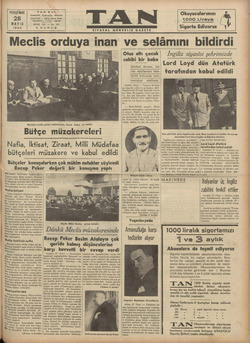 Tan Gazetesi 28 Mayıs 1936 kapağı