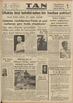 Tan Gazetesi 29 Mayıs 1936 kapağı
