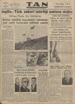 Tan Gazetesi 4 Haziran 1936 kapağı