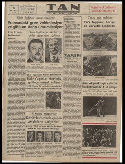 Tan Gazetesi 6 Haziran 1936 kapağı