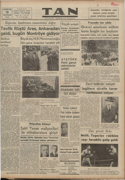 Tan Gazetesi 15 Haziran 1936 kapağı