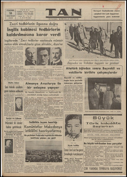 Tan Gazetesi 18 Haziran 1936 kapağı