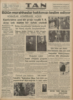  SALI 23 TELEFON » TELGRAF ı HAZİRAN 1936 İKİNCİ Yi s K Bütün murahhaslar hakkımızı teslim ediyor TANTE'V Gazetecilik, Ma...