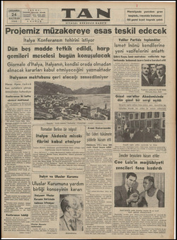 Tan Gazetesi 24 Haziran 1936 kapağı