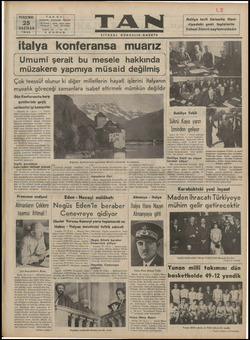 Tan Gazetesi 25 Haziran 1936 kapağı