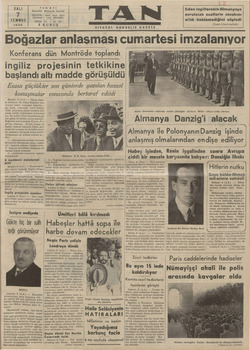 Tan Gazetesi 7 Temmuz 1936 kapağı