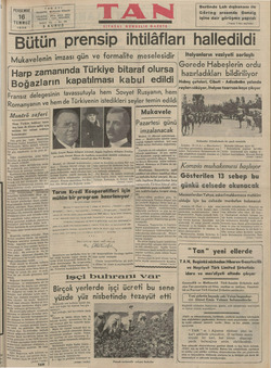 Tan Gazetesi 16 Temmuz 1936 kapağı