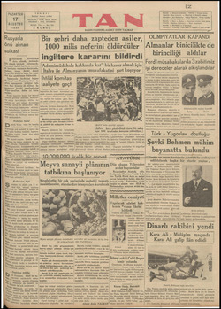  TA İstanbul PAZARTESİ 17 AGUSTOS 1936 TELEFON * TELGRAF : Rusyada önü alınan Suikast nsanlarda tecrübeden ders almak,...
