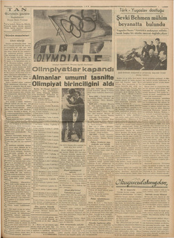    11-8 - 96 TAN Gündelik gazete Başmuharriri Ahmet Emin Yalman Tan'ın hedefi: Haberde, fikirde, erşeyde temiz, dürüst, samimi