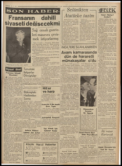    ransanın dahili aseti değisecekmi Sağ cenah gazete- leri manevra çevir- mek istiyorlarmış Paris, 18 (A.A.) — Fransanm...