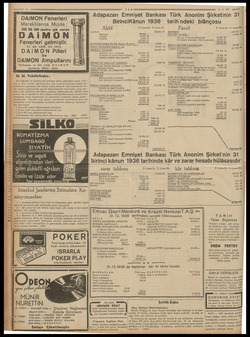    TAN 10-4-987 : e ! Adapazarı Emniyet Bankası Türk Anonim Şirketinin 31 Ma akil Made ME BirinciKânun 1936  tarih'ndeki...