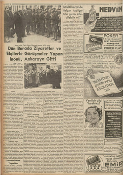    İsmet İnönü Yedek Subay Okulunda talebeyi teftiş ediyor Dün Burada Ziyaretler ve Elçilerle Görüşmeler Yapan İnönü, Ankaraya