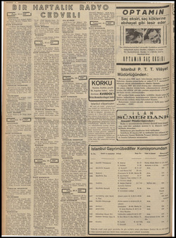  IR HAFTALIK RADYO E Pazar, 15.8. 1937 ii maremezm O ER 35 Roma kısa de (Moz istediği pi çalar, BAN Paris kısa dalgasi: plâk.