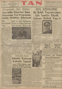    PERŞEMBE | 4 | İKİNCİTEŞRİN 1937 TANEV İstanbul Ankara Caddesi TELEFON : 24318, 24319, 21810 'ELGRAF UÇUNCU YIL — No. 905 m