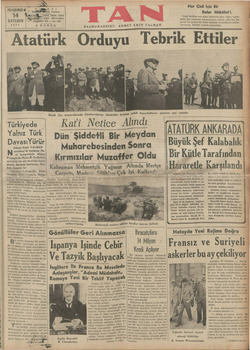     PERŞEMBE 14 İLKTEŞRİN | 1937 XÇUNCU Atatürk Orduyu Tebri Türkiyede Yalnız Türk DavasıYürür Ahmet Emin YALMAN urenberg'de
