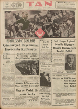    MA) İstanbal CUMA 29 İLKTEŞRİN 1937 TEL BÜYÜK BUYUK SEVİNC GÜNÜMÜZ Cümhuriyet Bayramımız Heyecanla Kutlanıyor İnkılâkın...