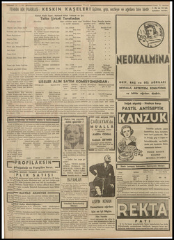  — az 21-1-988 FENNİN BIR HARİKASI: KESKİN KAŞELERİ TAN ... üşütme, grip, nezleye ve ağrılara bire birdir. ez ll 1 lik ve 10