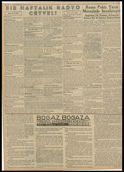    BIR HAFTALIK RADYO ÇE « © Pazar, 17.4. 1938 , aaa SENFO! sie n rin kısa dalgalı: (15,15 De HAFİF KO) 7,10 Berlin ERLE sa