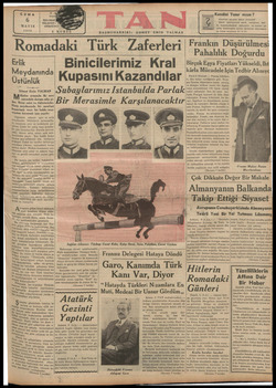  CUMA 6 MAYIS 1938 meli Meydanında Üstü nlü Ahmet Emin Y Emin YALMAN Mite arasmda iki nevi| mücadele devam edip gi- der....