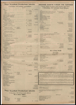  8-5.1938 TA N Doyçe Oryentbank Dresdnerbank Şubesinin 31 Birincikânun 1937 Tarihindeki Senelik Bilânçosu AKTİF 681.734.98...