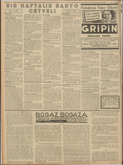  TAN BIR HAFTALIK RADYO nara 4 — Pazar, 5.6.1938 ei hamami SENFONİLER: 10 Berlin kara dalgası: Berlin #ihar- monisi...