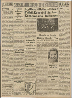  16-2-939 (BUGÜN| Franko Hükümetini Tanımak Meselesi Yazan: Ömer Rıza DOĞRUL İ ngiltere ile Fransa hükümet leri, Franko...