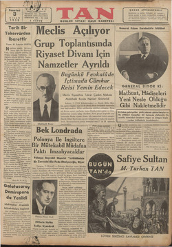    Pazartesi TELGRAF: 3 NİSAN 1939 - Tarih Bir Tekerrürden İbarettir Yazan: M. Zekeriya SERTEL N apoleon zengin bir avı katın