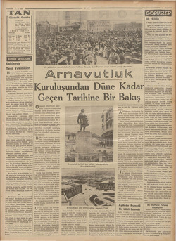    4-4-939 KA Gündelik Gazete —— TAN'ın hedefi: Maber de, fikirde, herşeyde dürüst, samimi ABONE BEDELİ Türkiye Ecnebi 2800