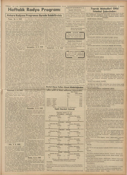  “ ' g <S 294.919 Haftalık Radyo Programı | Ankara Radyosu Programını Burada Bulabilirsiniz İ » Pazar, 30. 4. 1939 121)...