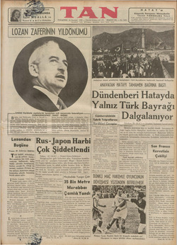    wee stiklâl Harbinde ce 1939 — Istanbul ISTANBUL PAZARTESİ 24 Temmuz TELGRAF: TAN, CÜMHURREİSİMİZ .İSMET İNÖNÜ uçün, yeni