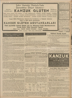    20-8-939 Şeker Hastalığı Olanlarla Fazla Şişmanlıktan Şikâyet Edenlere: Emniyetle kullanabileceğiniz Kanzuk Glüten...