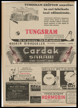  TAN smmm 25.1. 0 TUNGSRAM KRİPTON ampulları bu asri fabrikada imal edilmektedir. ün il Gü : Ge Tl rim ei TUNGSRAM KRIPTON...