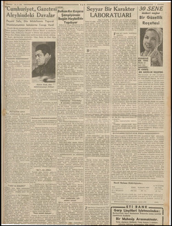  SA  21.3.960 ““Cumhuriyet,, Gazetesi | Aleyhindeki Davalar Peyami Safa, Dün Müdafaasını Yaparak Müddeiumuminin İddi . Afrodit