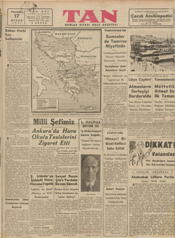    * Manastır yoliyle buraya sevket- Perşembe... 17 NİSAN 1941 TEL Balkan Harbi Son Safhasında Balkan harbi, - İngiliz olursa