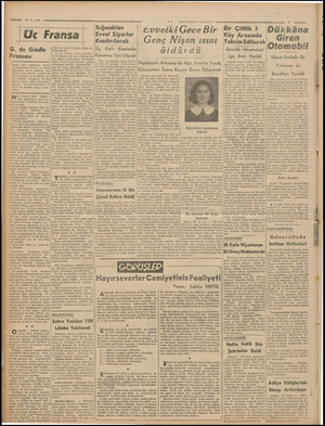  —— 2.5.1941 şe mimik nl İ Uç Fransa $. e Gaulle “Fransasıi Bugün Şark cephesinde, ve İngilterede Gereral de Kıpnandası alında