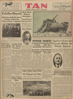 Tan Gazetesi 18 Eylül 1941 kapağı