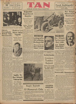 Tan Gazetesi 19 Eylül 1941 kapağı