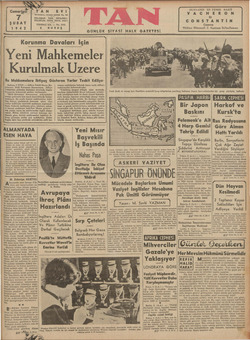 Tan Gazetesi 7 Şubat 1942 kapağı