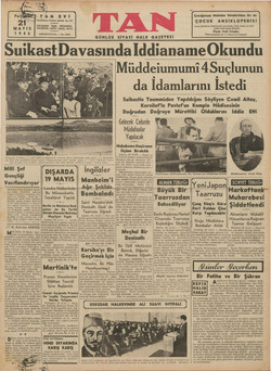 Tan Gazetesi 21 Mayıs 1942 kapağı