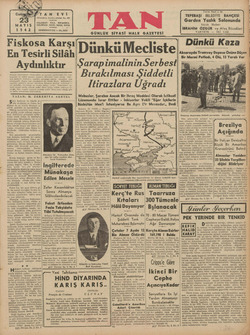 Tan Gazetesi 23 Mayıs 1942 kapağı