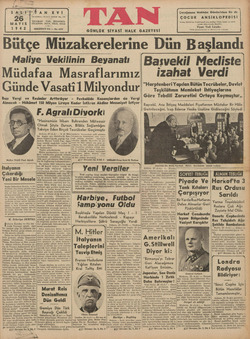 Tan Gazetesi 26 Mayıs 1942 kapağı
