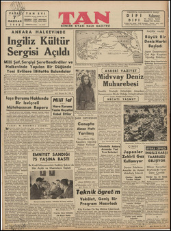 Tan Gazetesi 7 Haziran 1942 kapağı