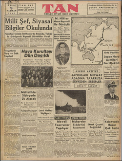    SALA 9 HAZİRAN 1942 s Ankara, $ (TAN) — Mili yeflendirmişlerdir. örzetmiş, bunun üzerine Cüml i Yurmuşlar ve öğle yemeğini