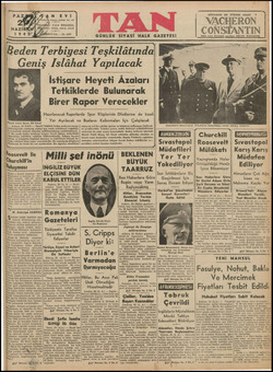 Tan Gazetesi 21 Haziran 1942 kapağı