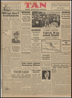 Tan Gazetesi 24 Haziran 1942 kapağı