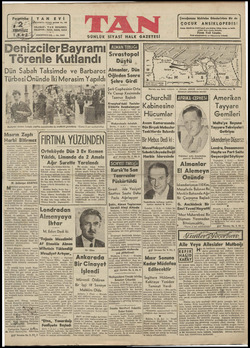 Tan Gazetesi 2 Temmuz 1942 kapağı